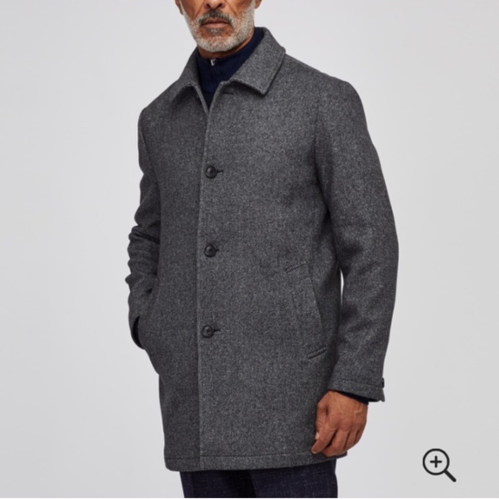Bonobos Car Coat - textured charcoal standard fit